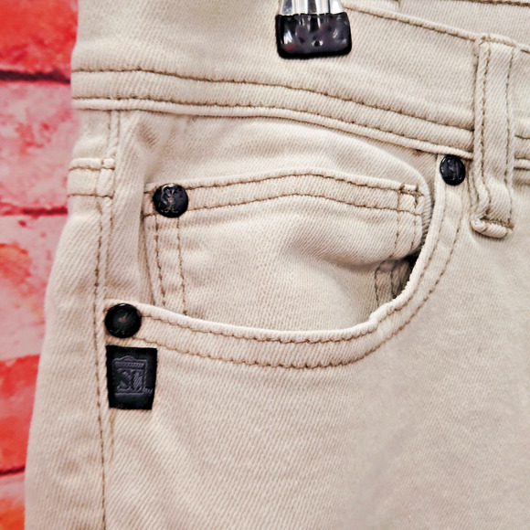 Social Collision Rude By Lip Service Jeans Men's 32x32 Beige Straight Leg Preppy - Picture 5 of 8